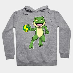 Frog at Sports with Handball Hoodie